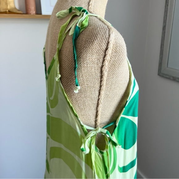 Green Hawaiian Tie Tank Ruffle Mini Dress - Picture 2 of 12